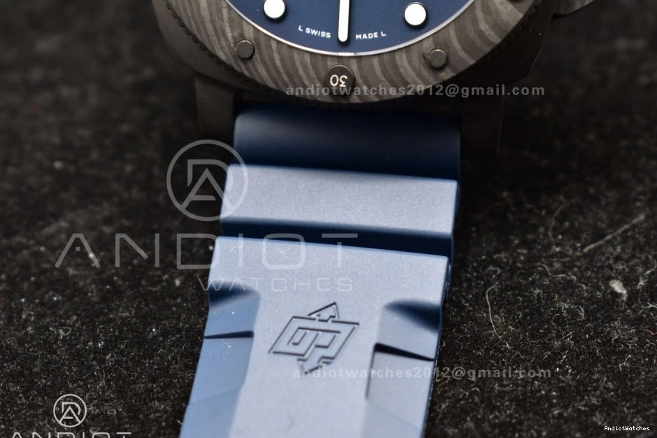 Dial W 439 Trendsetting P Best Carbotech SBF Blue 1:1 Blue Rubber Edition Strap PAM1232 on 0124
